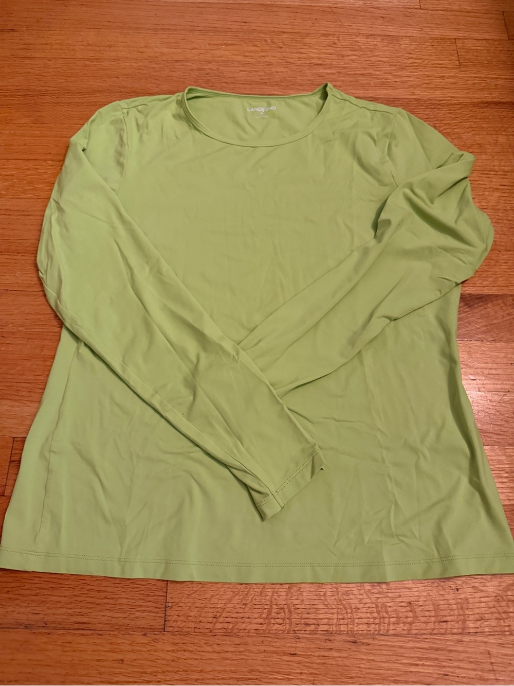 Lands' End Women’s Long Sleeve SPF Crew Tee - Lime Green